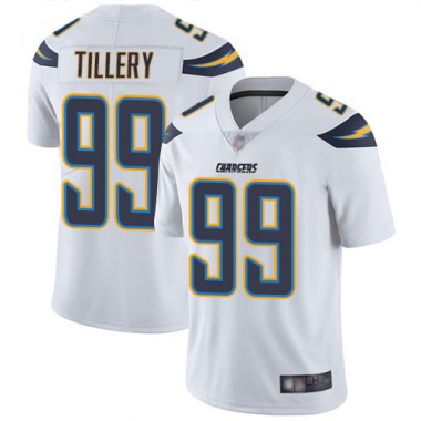 Los Angeles Chargers NFL Football Jerry Tillery White Jersey Youth Limited  #99 Road Vapor Untouchable